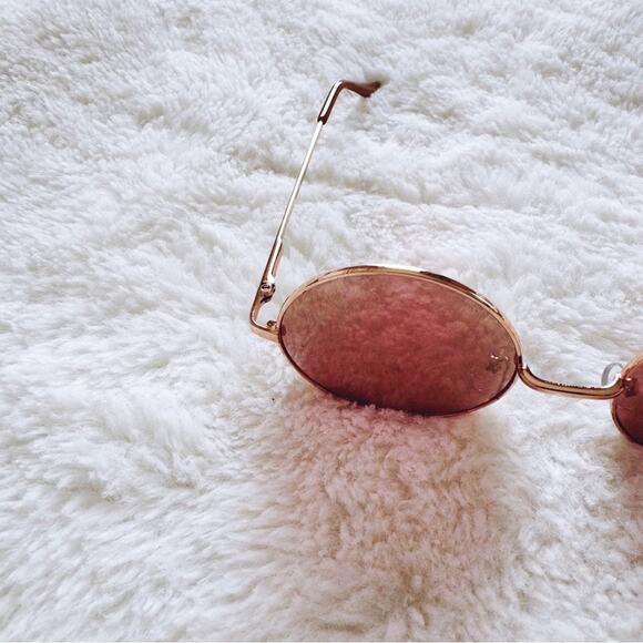 Harper Rose Gold Round Lens Sunglasses - Picture 5 of 10